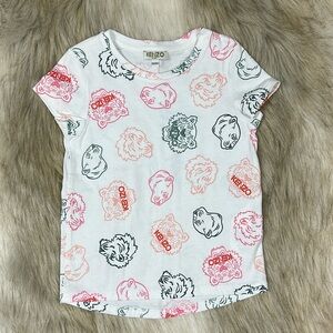 KENZO Tiger Short Sleeve Crew Neck T-Shirt Top, Size 4A/104